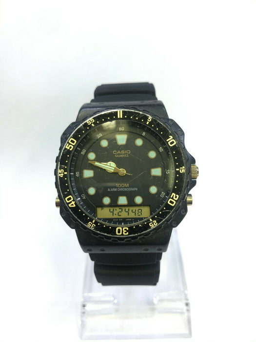 Pre-Owned Used Casio AQ-100W Rare Analog Digital Mens Watch Alarm Chronograph