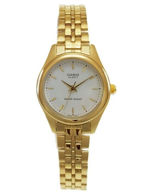 Casio LTP-1129N-7A Gold Tone Stainless Steel Analog Womens Watch LTP-1129 New