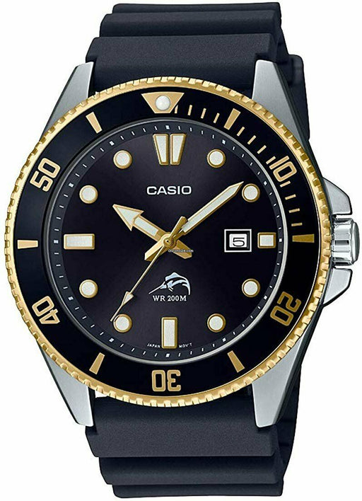 Casio MDV-106G-1AV New Original 200M Duro Analog Mens Watch Black MDV-106 MDV106