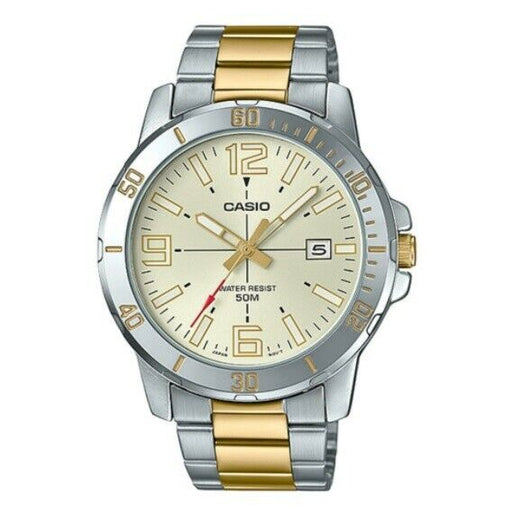 Casio MTP-VD01SG-9B Original Analog Mens Watch Two Tone Stainless Steel MTP-VD01