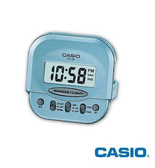 Casio PQ-30-2D Pocket Travel Alarm Beep Blue Clock Snooze PQ-30
