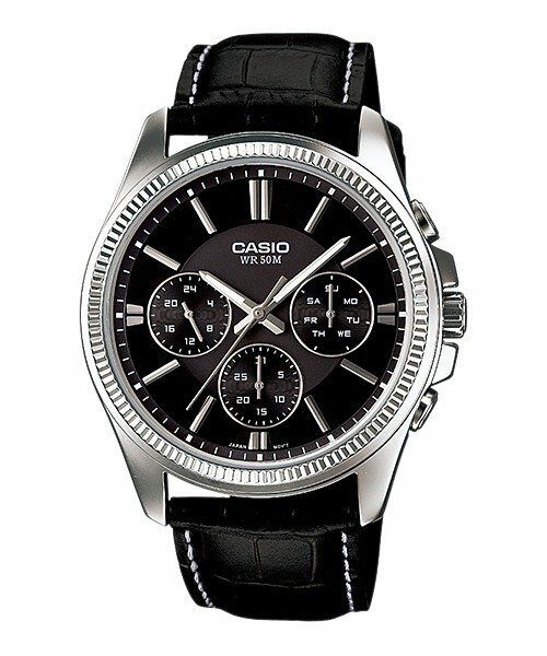 Casio MTP-1375L-1 Original Analog Leather Mens Watch Water Resistant MTP-1375L