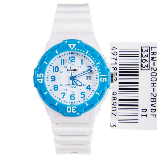 Casio Original New LRW-200H-2B White Blue Analog Womens Watch 100m WR LRW-200