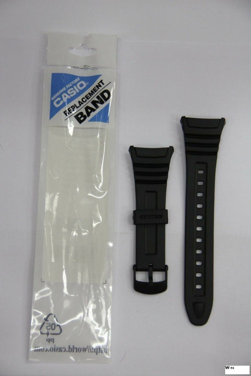 CASIO W-96H W-96H-1BV Original New  Black Rubber Watch Band Strap W-96-2A