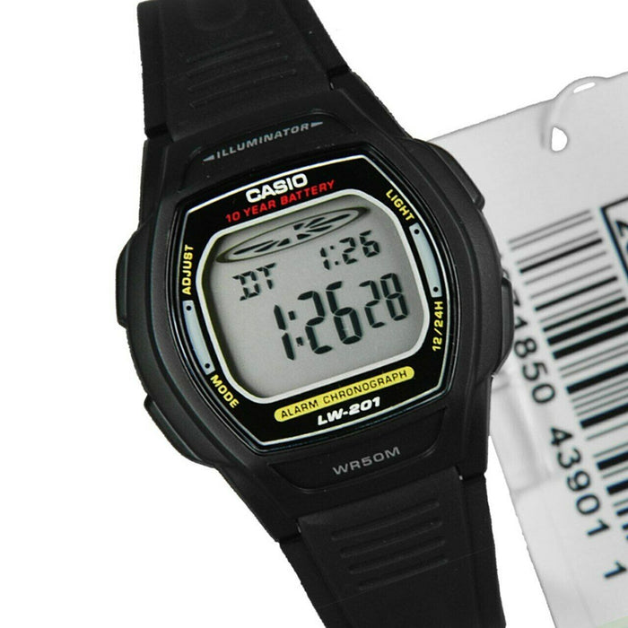 Casio LW-201-1A  Kids Boys Digital Black Resin Strap Watch LW-201 New Original