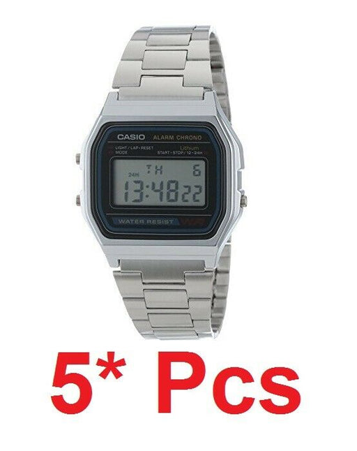 Casio New A-158W 5 Pcs Lot Original Alarm Classic Digital A-158 Watch 5 pieces