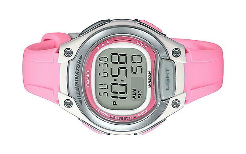 Casio LW-203-4A Girls Kids 50M WR Pink Resin Strap Digital Watch LW-203 New