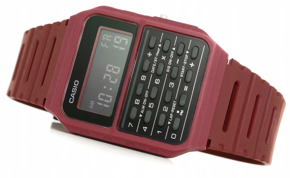 Casio CA-53WF-4B Calculator Red Digital Mens Watch Original New Classic CA-53
