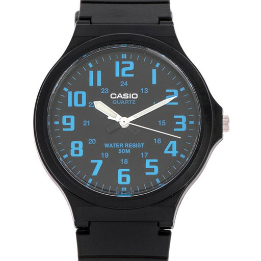 Casio MW-240-2B Resin Analog Mens Watch WR MW-240 Original New WR 50M Black Dial