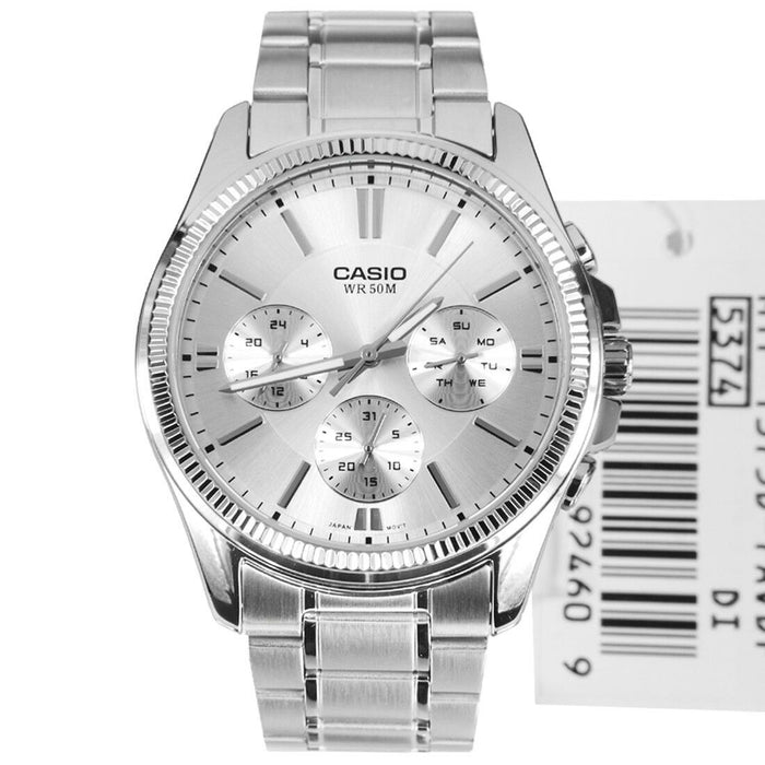 Casio MTP-1375D-7 New Original Analog Silver Stainless Steel Mens Watch MTP1375D