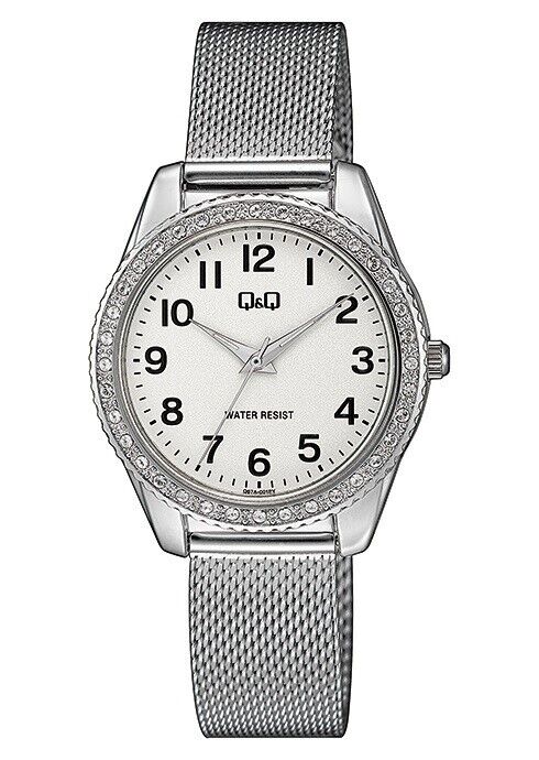 Q&Q By Citizen Q67A-001PY Stainless Steel Analog Women Watch Water Resistant 30M