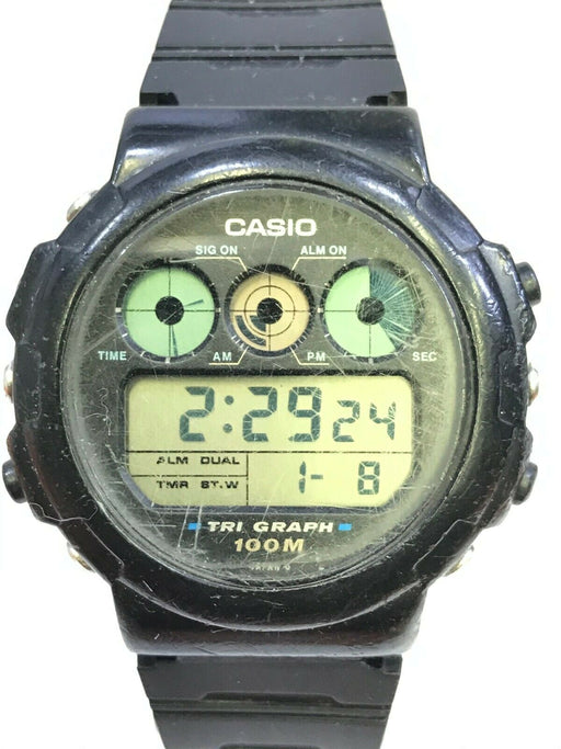 Pre-Owned Used Casio TGW-10 Vintage Rare Tri-Graph Digital Watch 100M WR TGW10