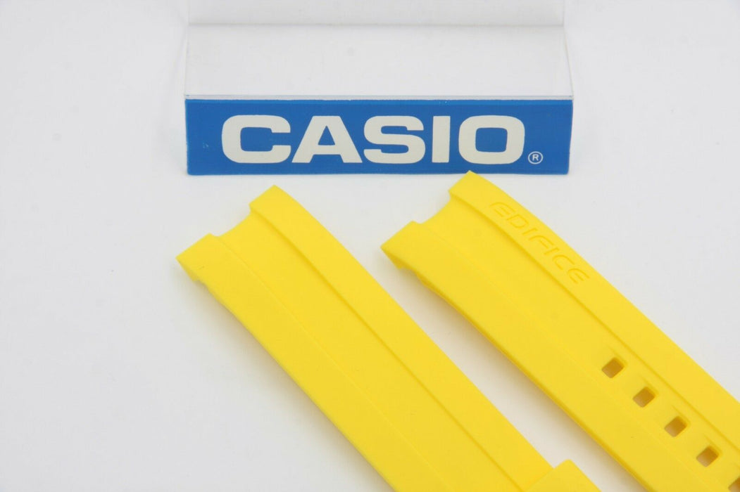 Original Casio Edifice EMA-100B-1A9 Watch Band Yellow Rubber W/ 2 Pins EMA-100