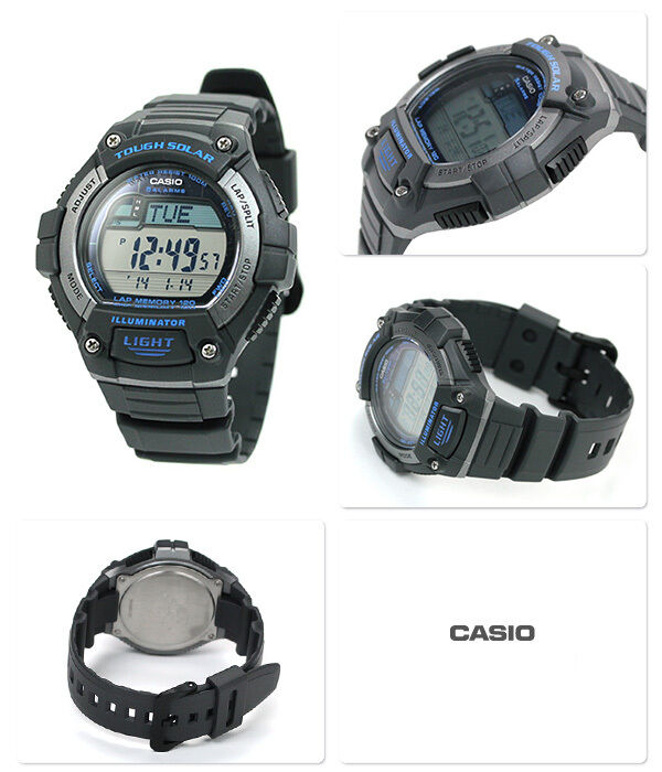 Casio Men's W-S220 Tough SOLAR WS220 Lap Memory LED Light Watch W-S220C-8A New
