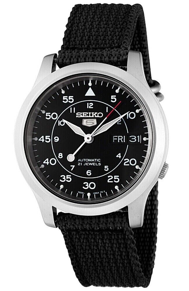 Seiko 5 SNK809K2 Nylon Band Automatic Analog Mens Watch 100M WR SNK809 Original