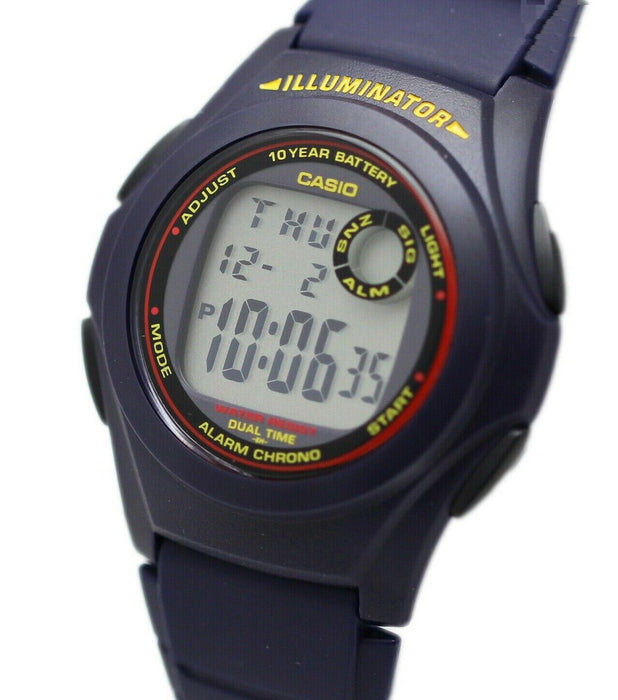 Casio F-200W-2A Blue Resin Band Digital Watch Illuminator F-200 Original New