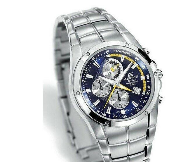 Casio Edifice EF-516D-2A Stainless Steel Chronograph Analog Mens Watch WR 100m