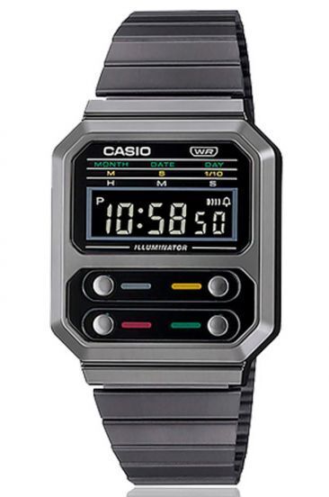 Casio A100WEGG-1A Black Vintage EDGY Chronograph Digital Watch A100 Original