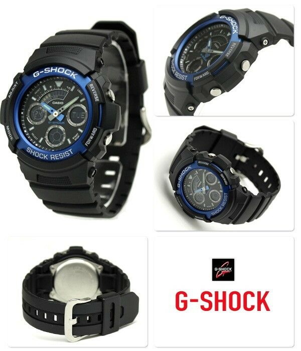 Casio G-Shock AW-591-2A New Chrono Analog Digital Mens Watch 200M Diver AW-591