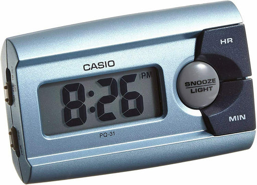Casio New PQ-31-2E Small Blue LED Digital Travel LCD Display Alarm Clock PQ-31