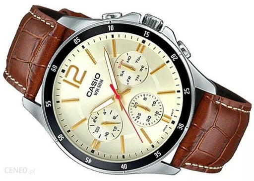Casio MTP-1374L-9A2 Original Analog Leather Mens Watch Water Resistant MTP-1374L