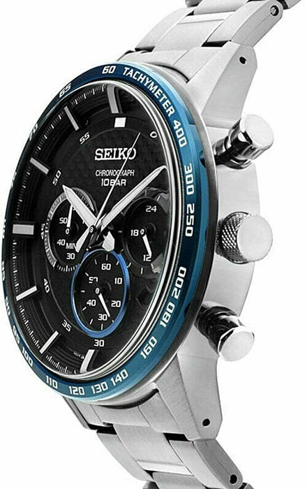 Seiko SSB357P1 Tachymeter Chronograph Stainless Steel Analog Mens Watch 100M WR