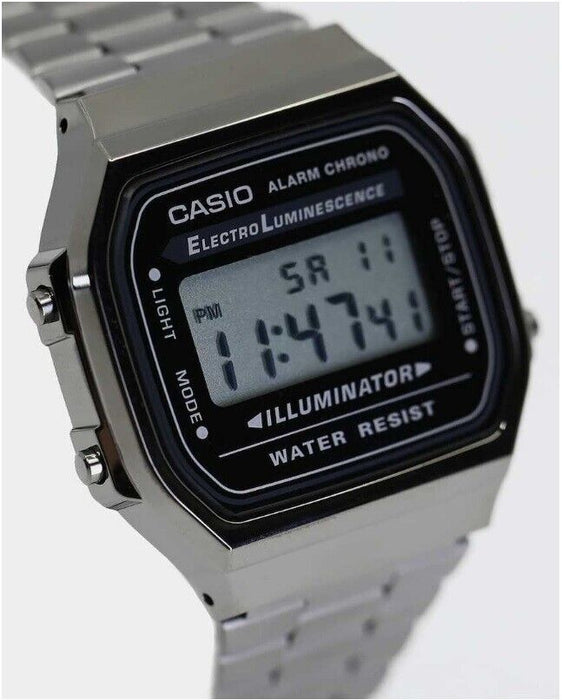 Casio A168WGG-1 Retro Illuminator Mens Digital Watch A-168 Gray Ion Plated New