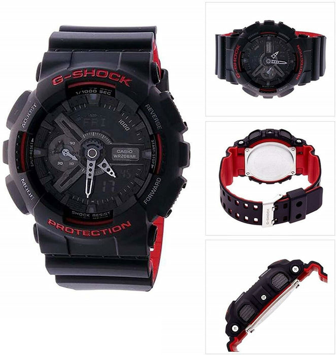 Casio G-Shock GA-110HR-1A Black Red Analog Digital Mens Watch GA-110 200M WR