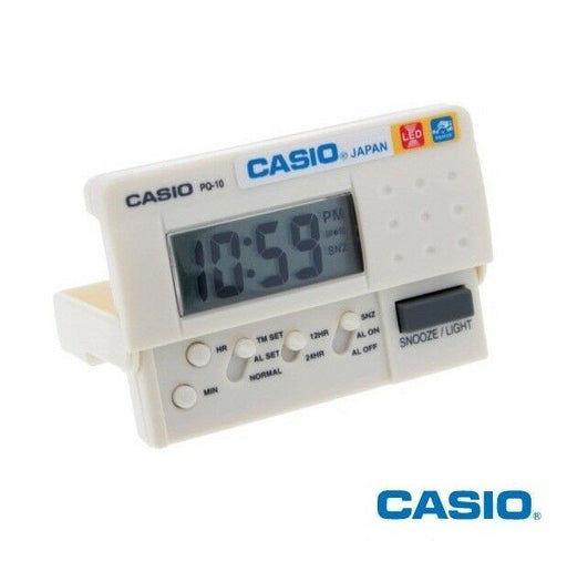 Casio New PQ-10D-7R Small White LED Digital Travel LCD Display Alarm Clock PQ-10