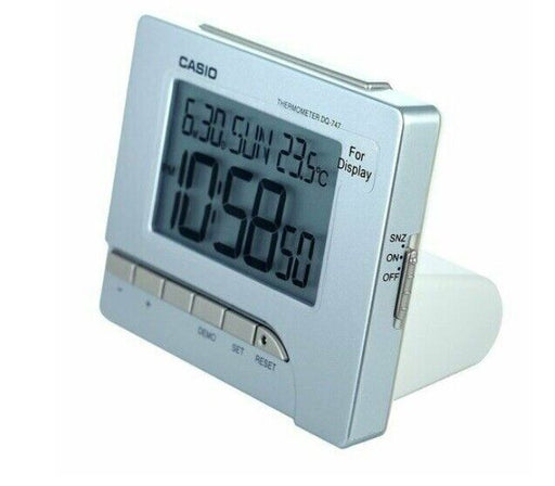 Casio DQ-747-8D Silver LED Digital LCD Thermometer Display Alarm Clock DQ-747