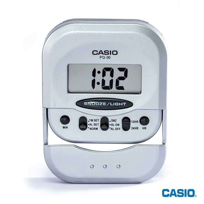 Casio PQ-30-8 Pocket Travel Alarm Beep Silver Clock Snooze PQ-30 Original New