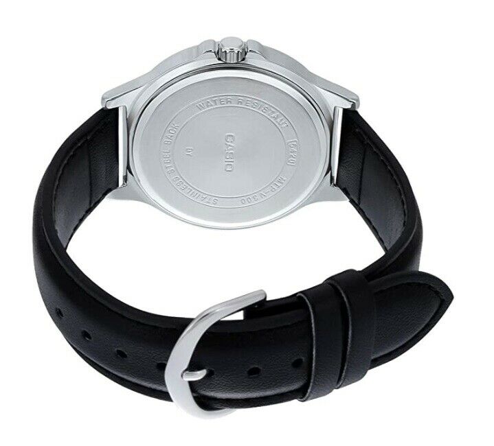 Casio MTP-V300L-1A2 New Original Analog Mens Watch Leather Band MTP-V300