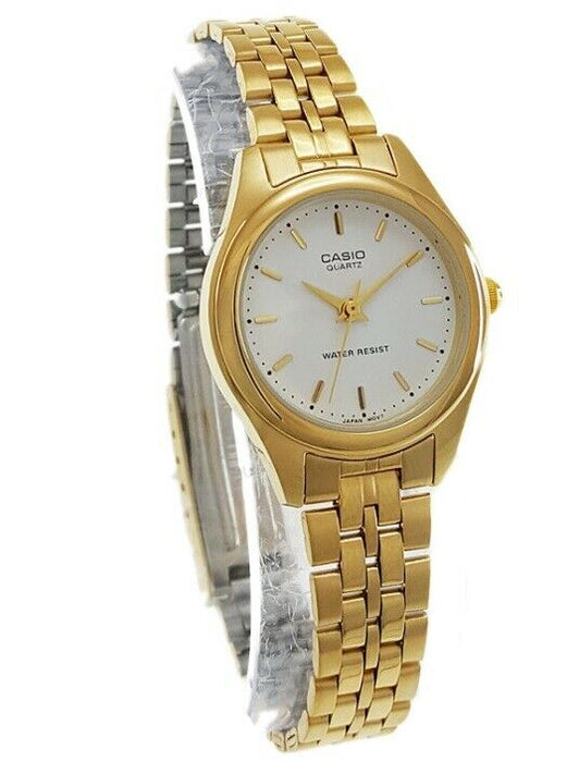 Casio LTP-1128N-9A Gold Tone Stainless Steel Analog Womens Watch LTP-1128 New