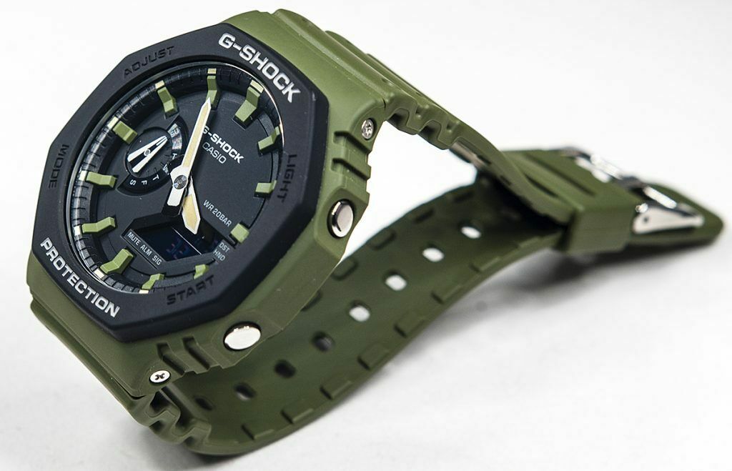Carbon Analog Guard — Green Casio G-Shock Watc GA-2110SU-3A Digital Finest Core Time