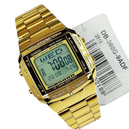 Casio DB-360G-9A 30 Page Databank Digital Mens Watch 13 Languages DB-360 New