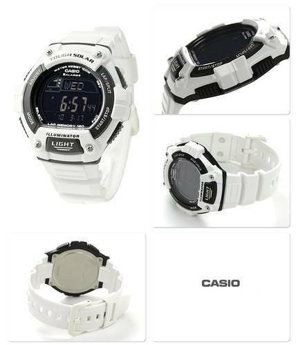 Casio W-S220C-7 Tough Solar 120 Lap Memory Led Light White MEns Watch W-S220
