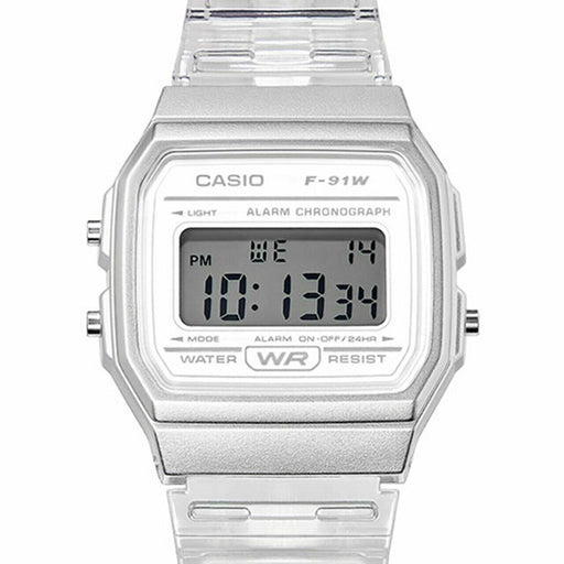 Casio F-91WS-7D Alarm Chronograph Transparent Digital Rretro Watch F-91
