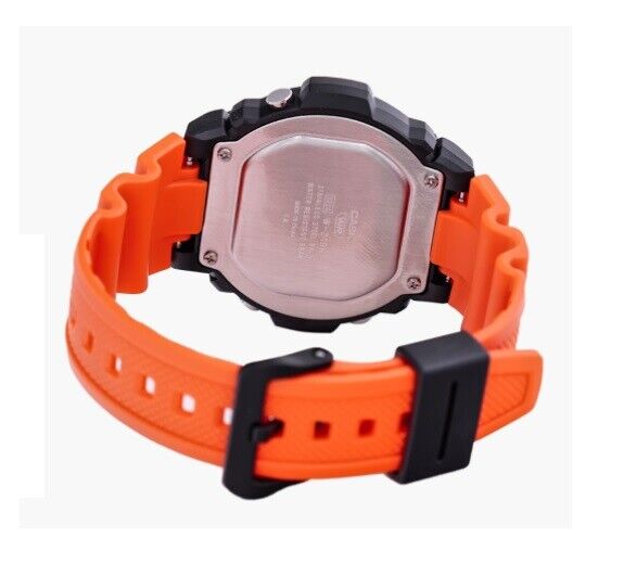 Casio W-219H-4A Original Digital Orange Mens Watch Stopwatch Alarm 50M WR W-219