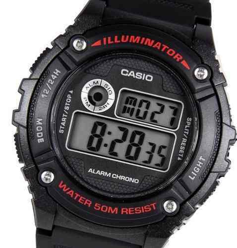 Original New Casio W-216H-1 Kids Mens Watch Digital Stopwatch Alarm 50M WR W-216