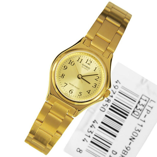 Casio LTP-1130N-9B Gold Tone Stainless Steel Analog Womens Watch LTP-1130 New