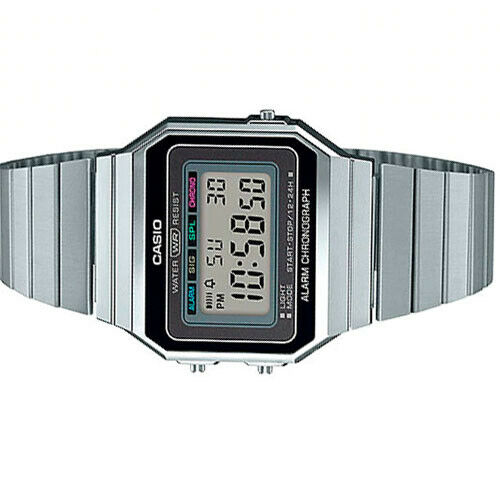 Casio A700W-1A Digital Unisex Watch Retro Stainless Steel LED A700 New Original