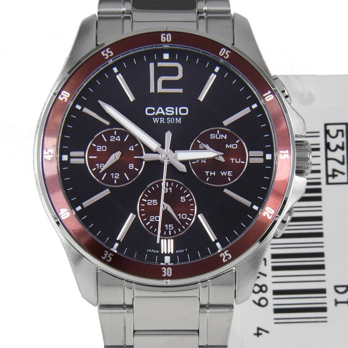 Casio MTP-1374D-5 New Original Analog Silver Stainless Steel Mens Watch MTP1374D