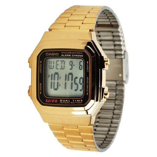 Casio Original A178WGA-1 Mens Gold Stainless Steel Digital Mens Watch A-178 A178