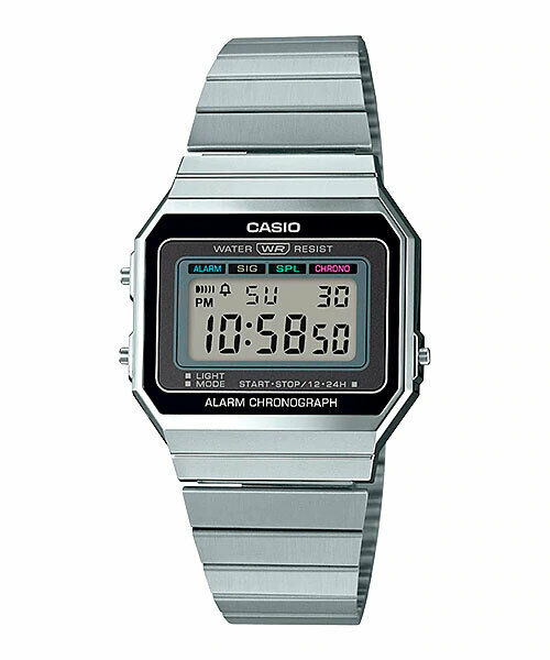 Casio A700W-1A Digital Unisex Watch Retro Stainless Steel LED A700 New Original