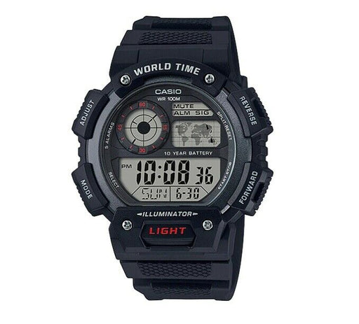Casio AE-1400WH-1A Digital World Time Mens Sport Watch AE-1400 100M WR New