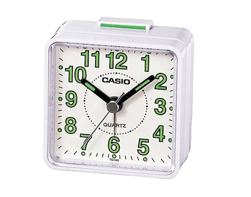 Casio TQ-140-7E Small White Travel Neobrite Display Analog Alarm Clock TQ-140