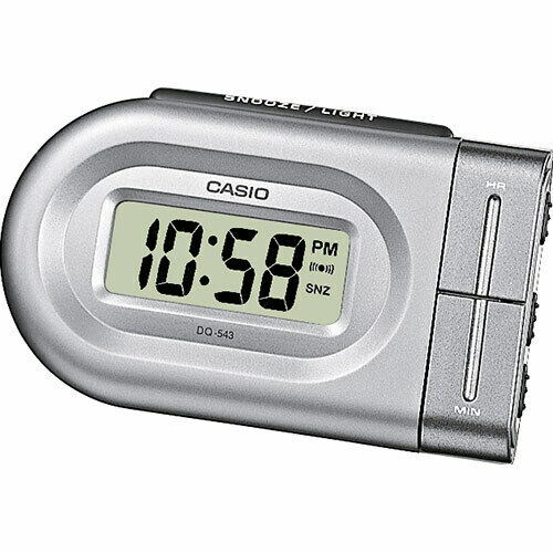 Casio DQ-543-8E Wake Up Timer Silver Digital Alarm Clock LCD Display DQ-543