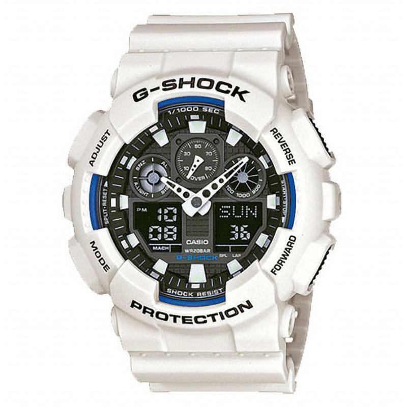 Casio G-Shock GA-100B-7A White Analog Digital Mens Watch 200M GA-100 Original