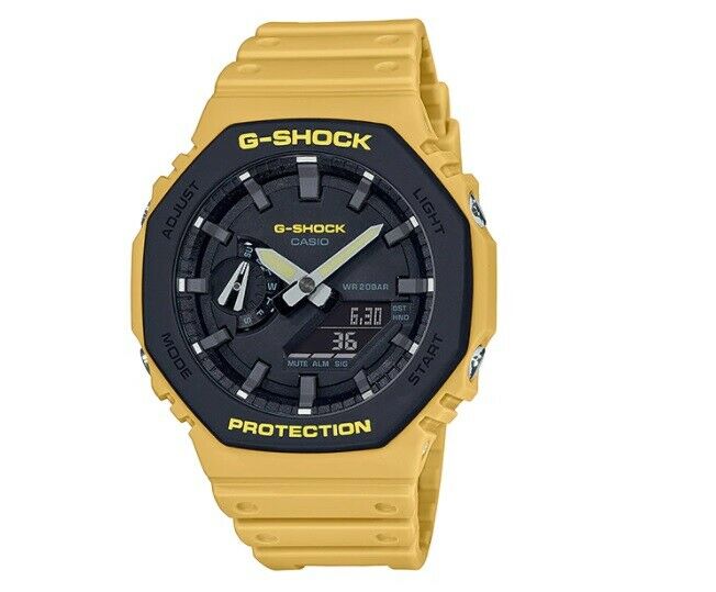 Casio G-Shock GA-2110SU-9A Carbon Core Guard Yellow Analog Digital Watch GA-2100