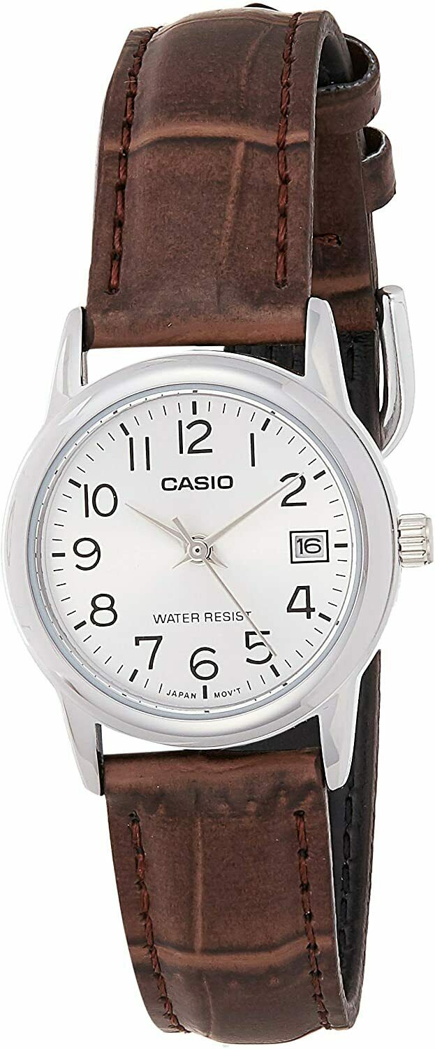 Casio LTP-V002L-7B2 Leather Band Analog Womens Watch LTP-V002 New